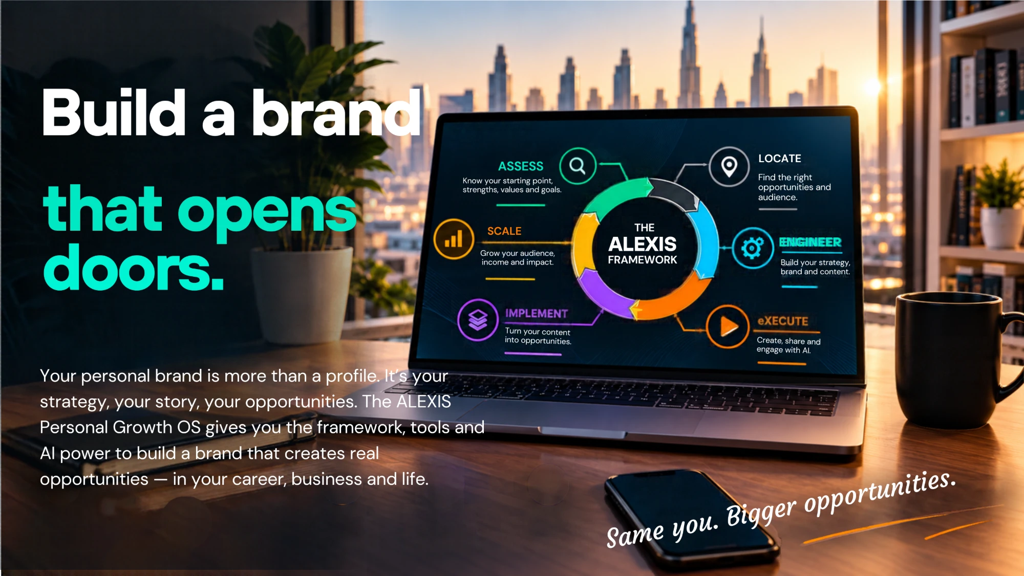 The ALEXIS framework on a laptop: build a brand that opens doors