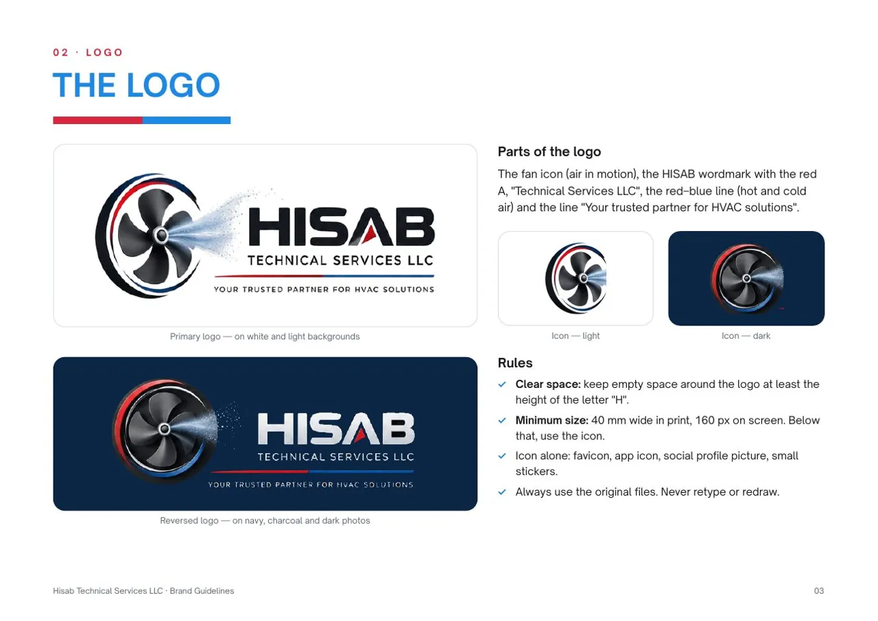 Hisab logo, light and dark versions