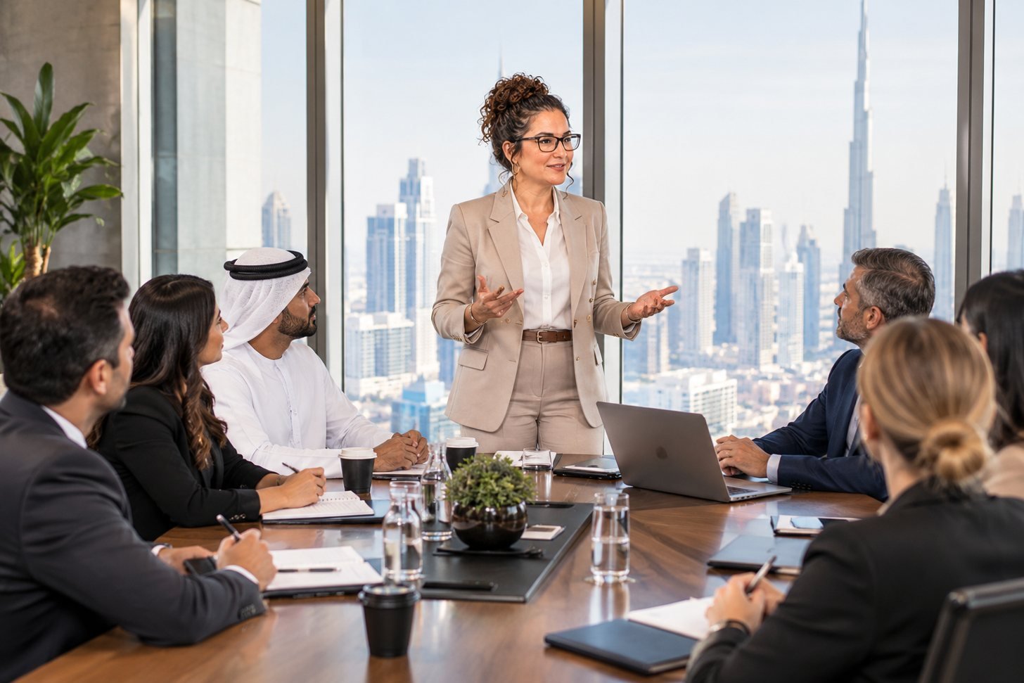 A business consultant planning growth with a small business owner