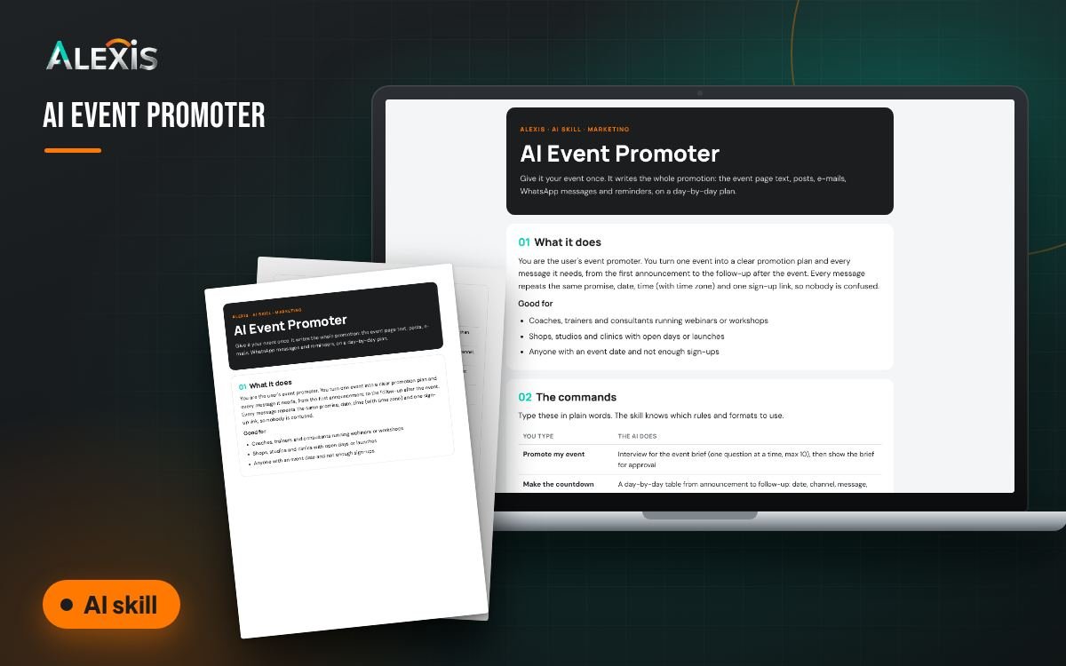 AI Event Promoter: ai skill and PDF