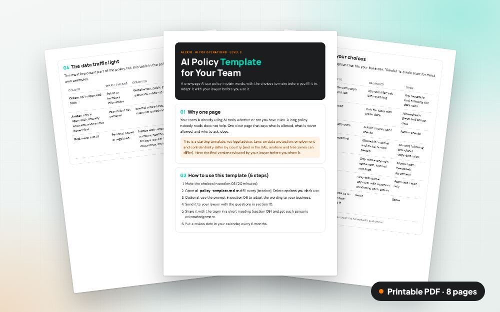 AI Policy Template for Your Team: The printable PDF: the same content to print, save or share.