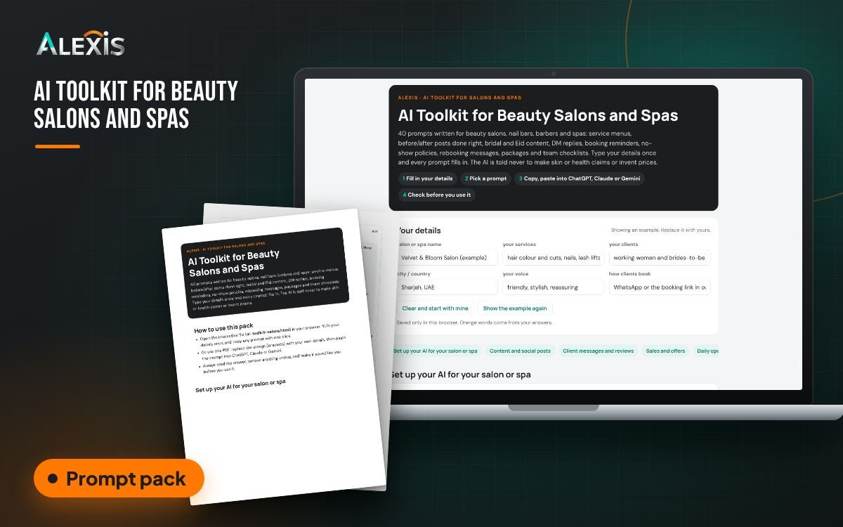 AI Toolkit for Beauty Salons and Spas: prompt pack and PDF