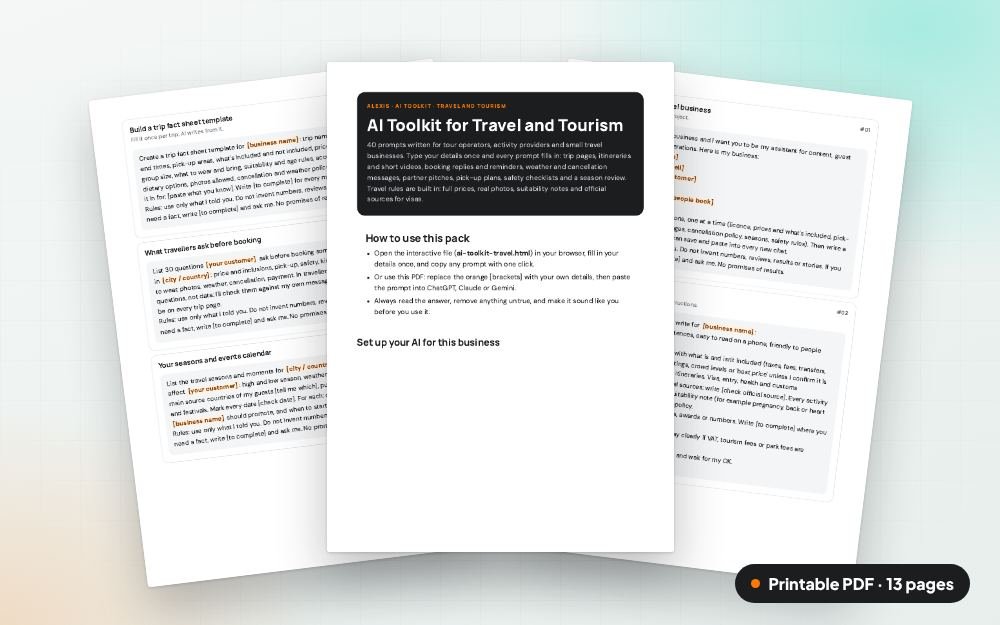 AI Toolkit for Travel and Tourism: The printable PDF: the same content to print, save or share.