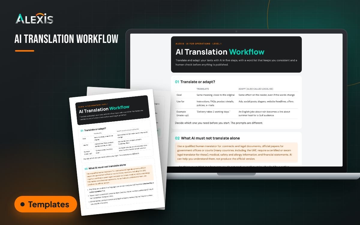 AI Translation Workflow: templates and PDF