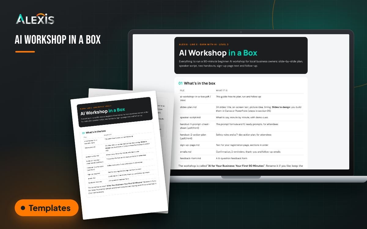 AI Workshop in a Box: templates and PDF