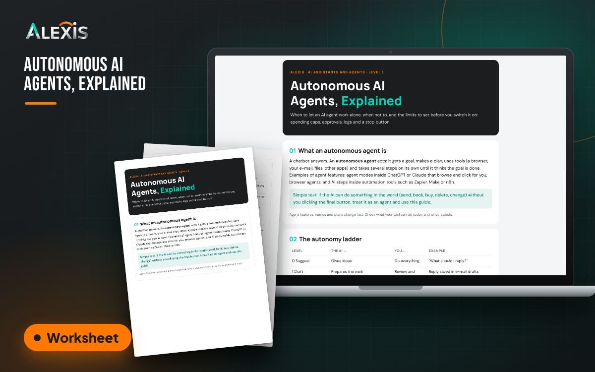 Autonomous AI Agents, Explained: worksheet and PDF
