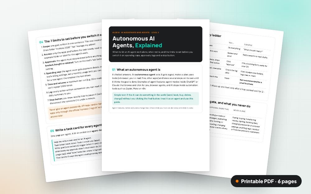 Autonomous AI Agents, Explained: The printable PDF: the same content to print, save or share.