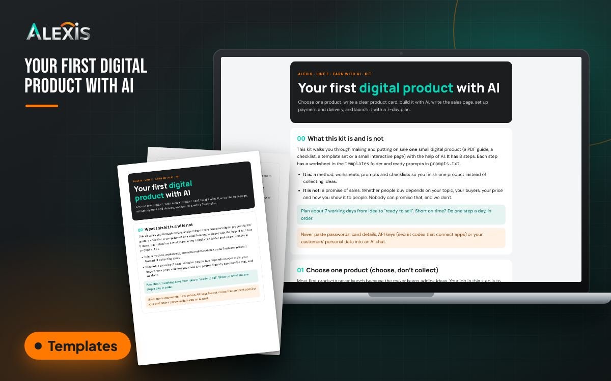 Your First Digital Product with AI: templates and PDF