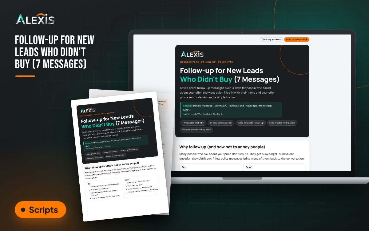 Cover of Follow-up for New Leads Who Didn't Buy (7 Messages)