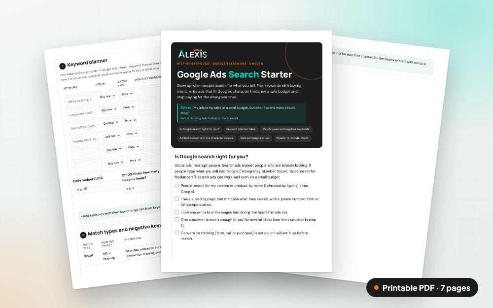 Google Ads Search Starter: The printable PDF: the same content to print, save or share.