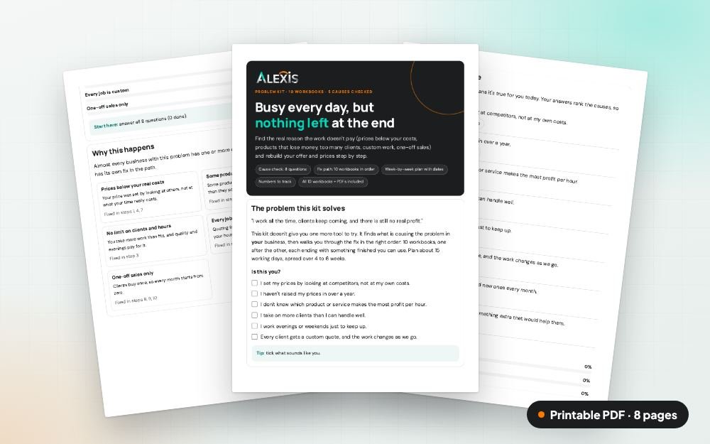 Busy But No Profit: The Fix Kit: The printable PDF: the same content to print, save or share.