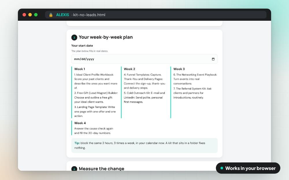 No Leads: The Fix Kit: The fix kit on screen: you fill it in, it does the sums and keeps your answers.