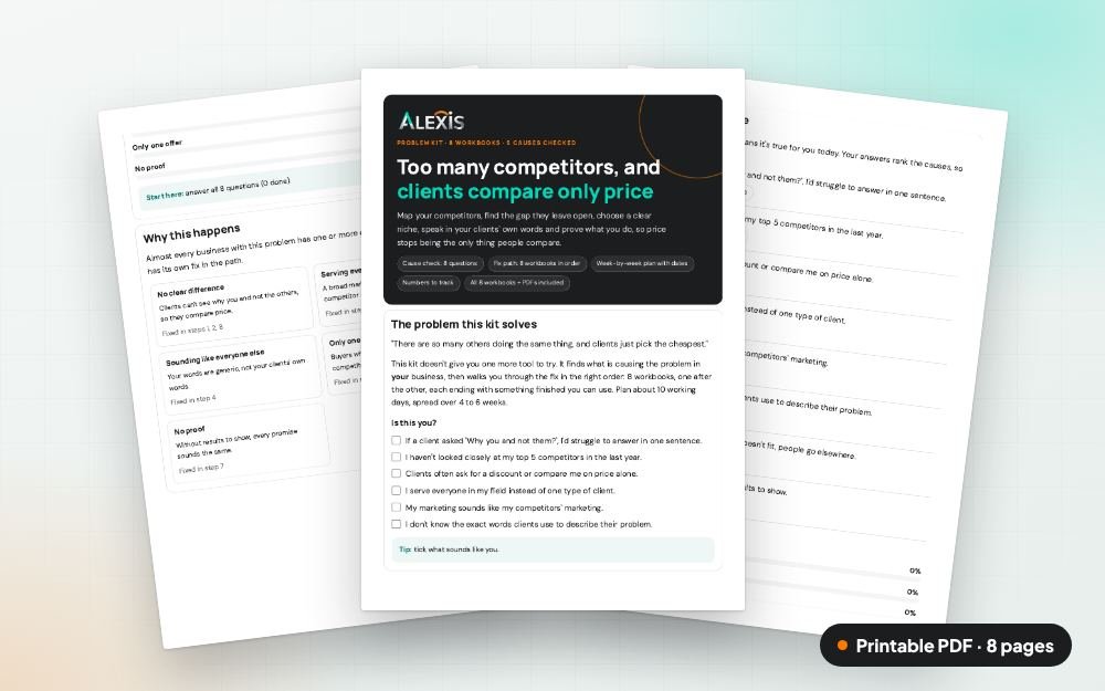 Too Much Competition: The Stand Out Kit: The printable PDF: the same content to print, save or share.