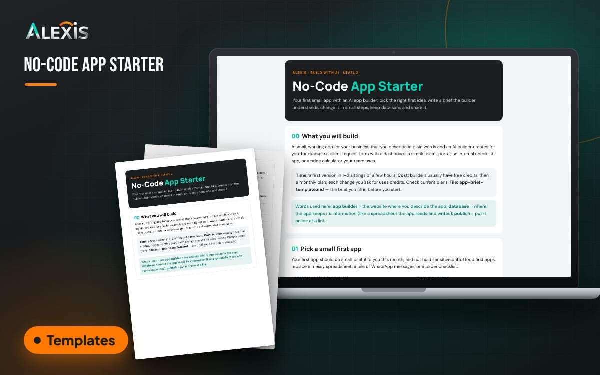 No-Code App Starter: templates and PDF