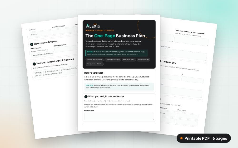The One-Page Business Plan: The printable PDF: the same content to print, save or share.