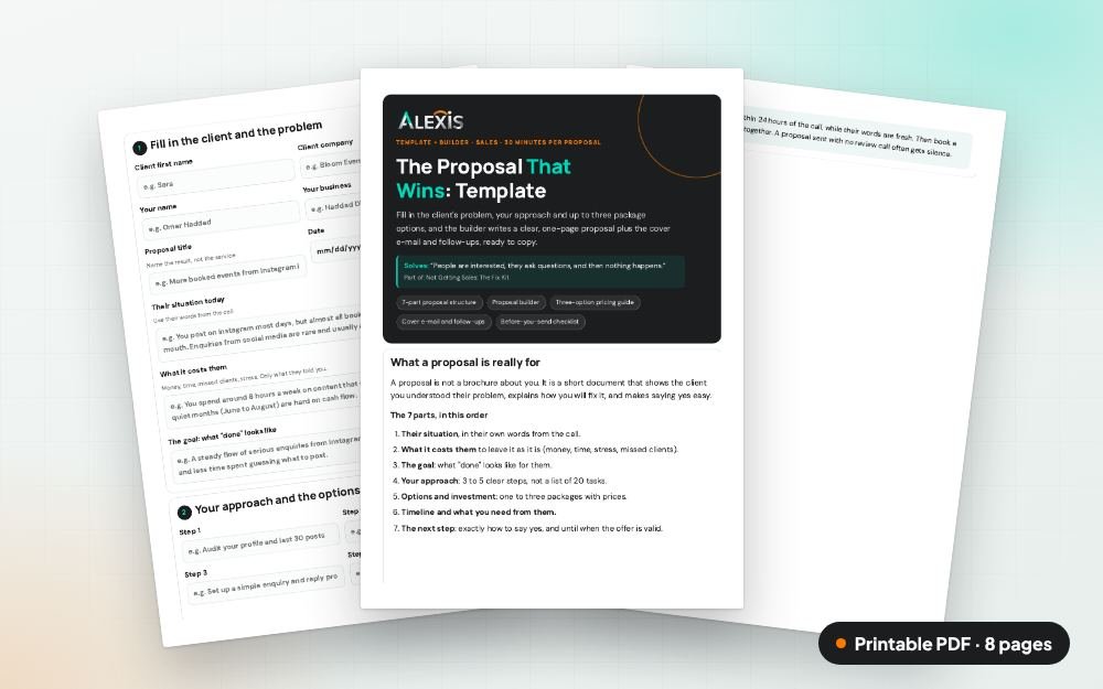 The Proposal That Wins: Template: The printable PDF: the same content to print, save or share.