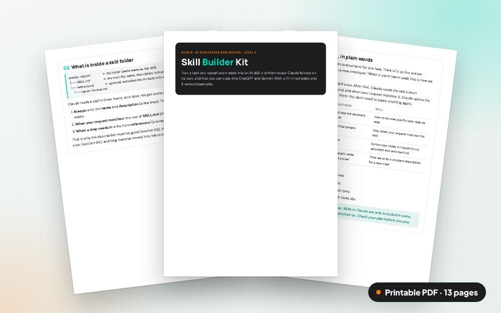 Skill Builder Kit: The printable PDF: the same content to print, save or share.