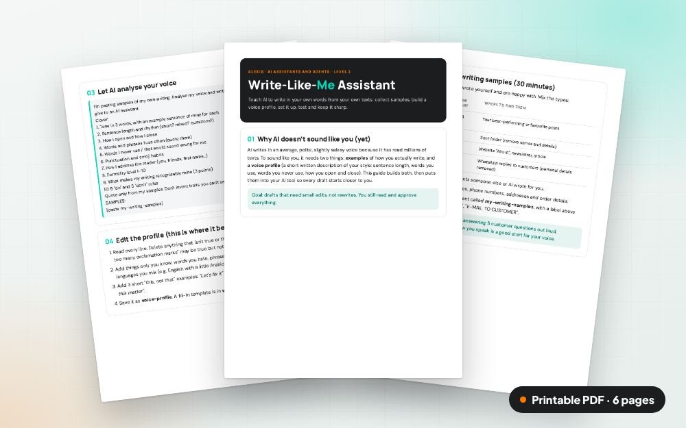 Write-Like-Me Assistant: The printable PDF: the same content to print, save or share.